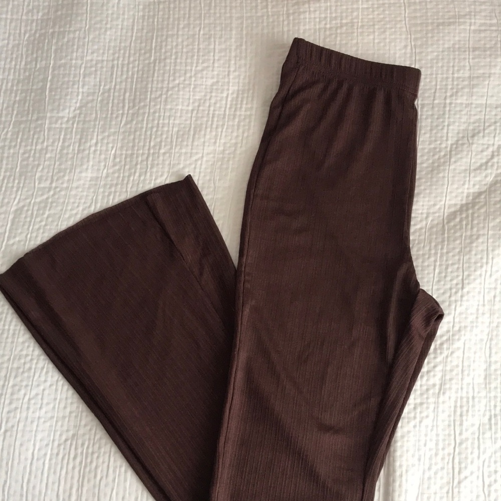 Brown Lightweight Stretchy Flare Pants